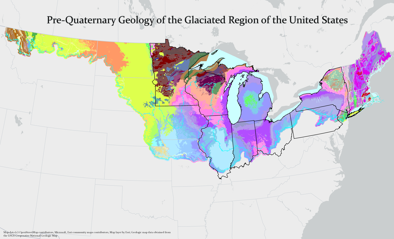 Pre-Quaternary Geology of the Glaciated Region of the US