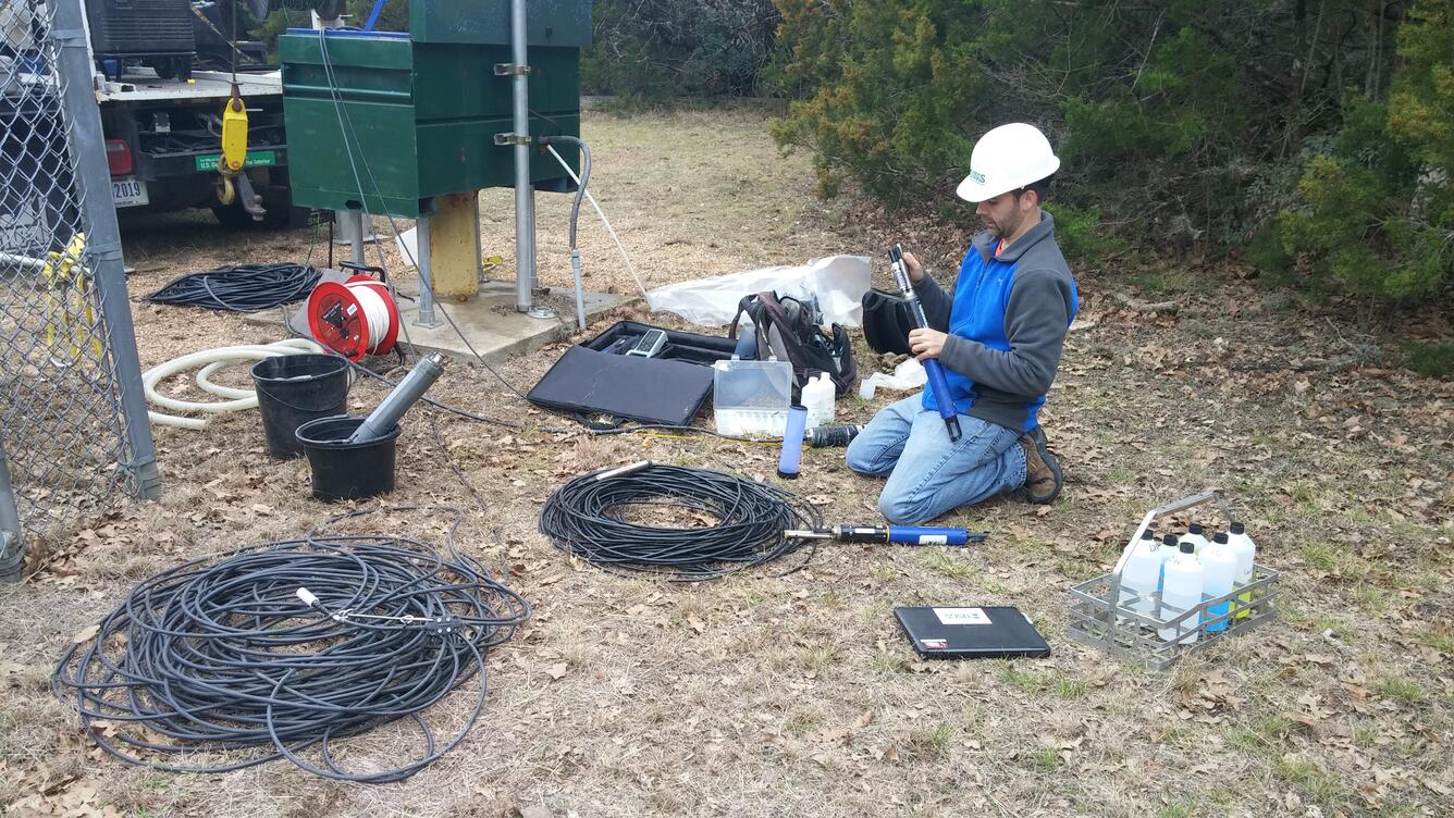 USGS hydrographers measuring water quality