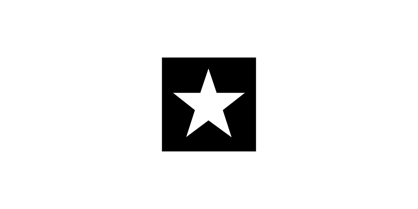 White star on top of a black square.