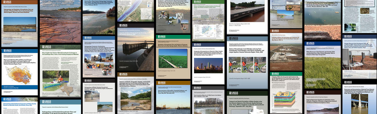 Rows of publication covers