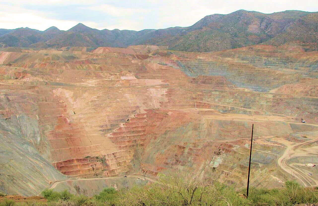Ray Copper Mine, Kearney, Pinal County, Arizona, revised from Mark Coker (USGS Emeritus) 2007 photograph