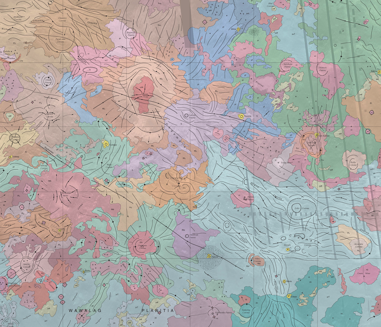 USGS SIM 2813: Geologic map of the Taussig quadrangle (V-39), Venus