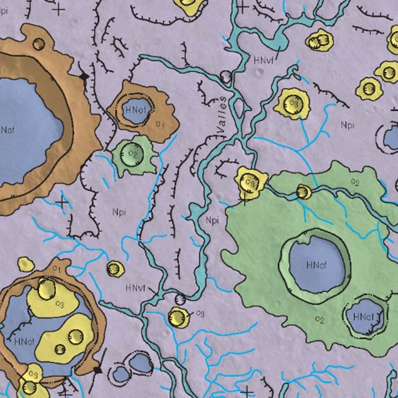 Inset of USGS SIM 2934: Geologic Map of the MTM-20272 and-25272 Quadrangles, Tyrrhena Terra Region of Mars