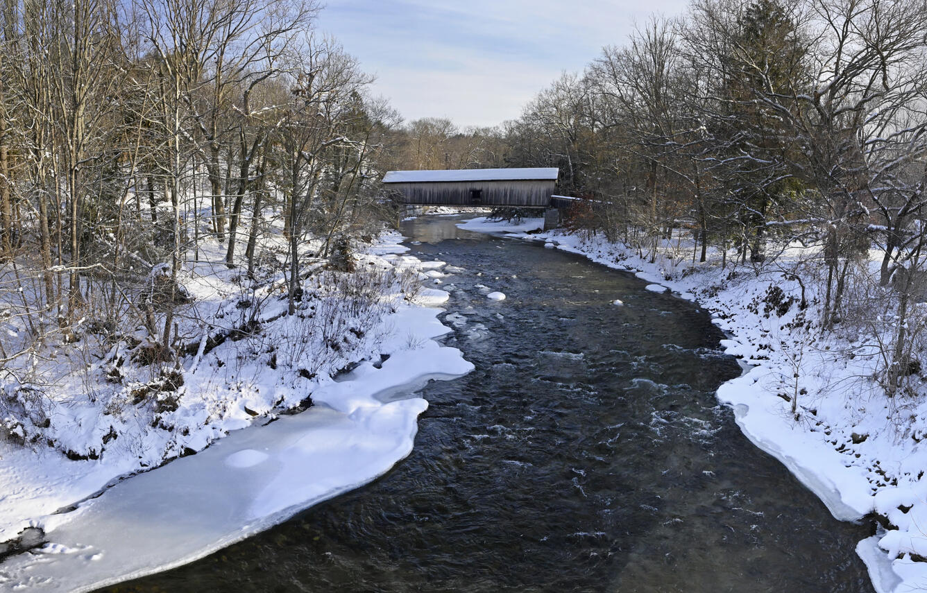 Covered bridge on Salmon River, Connecticut