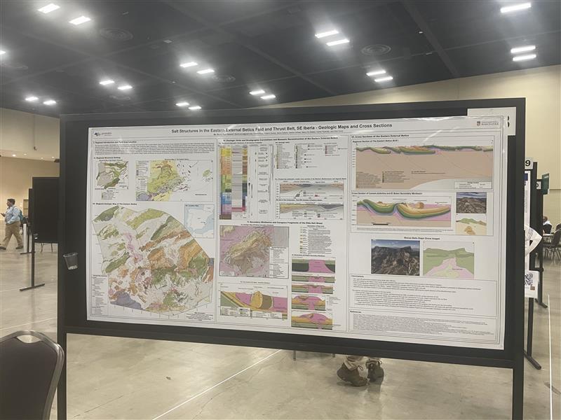 Photograph of a geologic map poster. 
