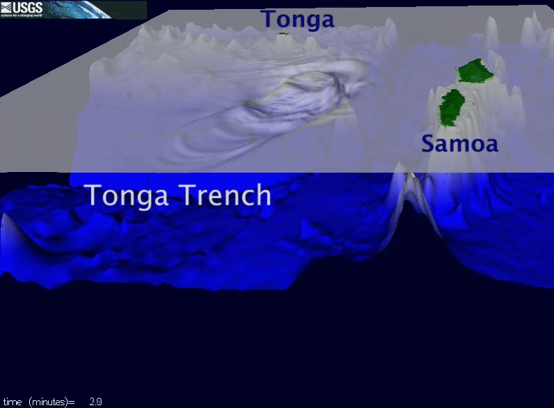 This moving illustration shows what the waves looked like, in relation to the seafloor, when an earthquake caused a tsunami.