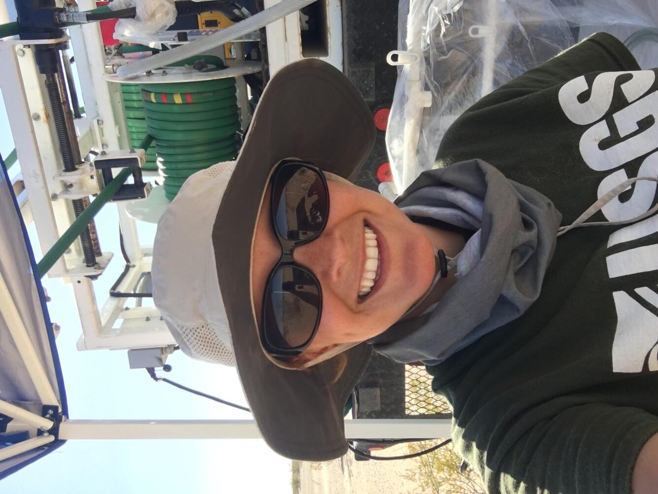 Woman in sunglasses and hat