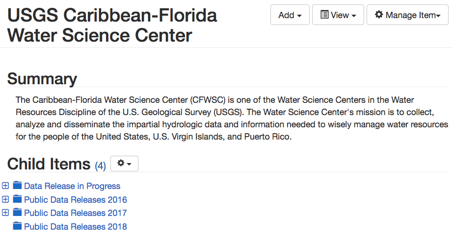 Example of a science center community folder