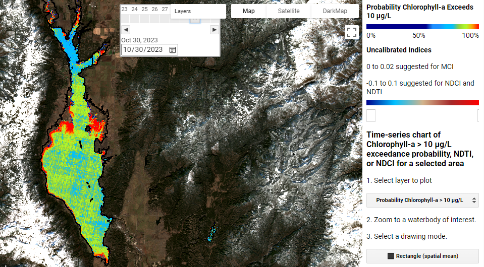 Screenshot of REmote Aquatic Chlorophyll-a Tracker