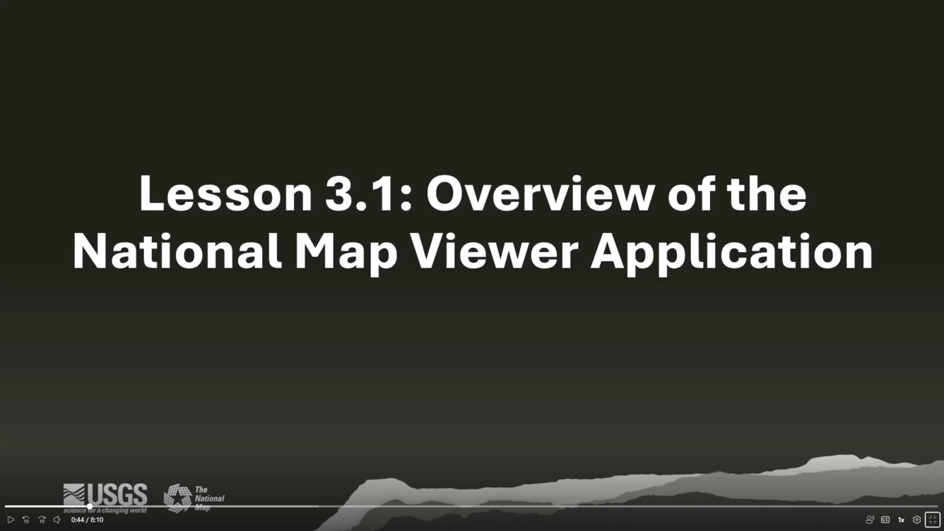 Title card of The National Map training video  