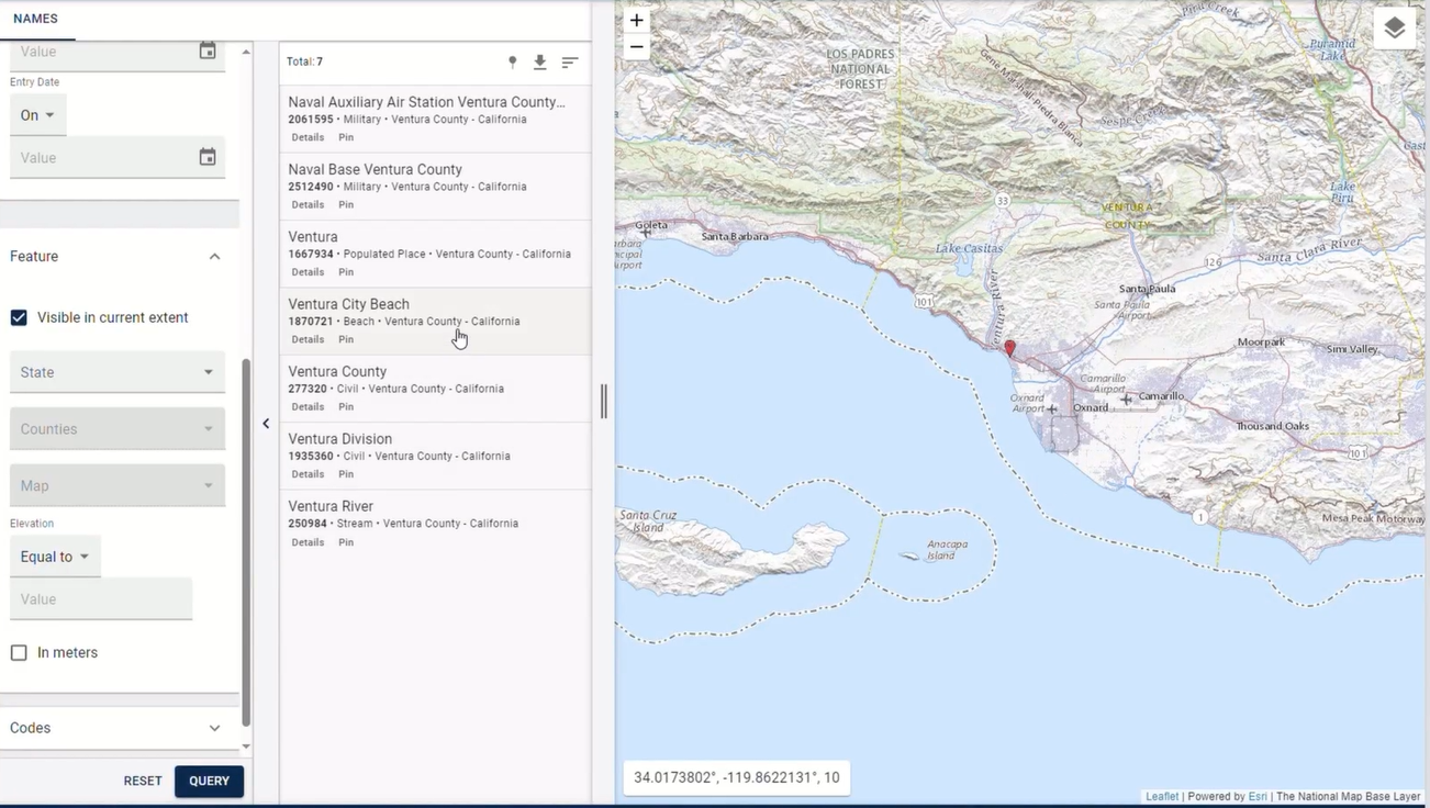 Screenshot from video Lesson 14a - Searching for Domestic Names in the Geographic Names Information System.