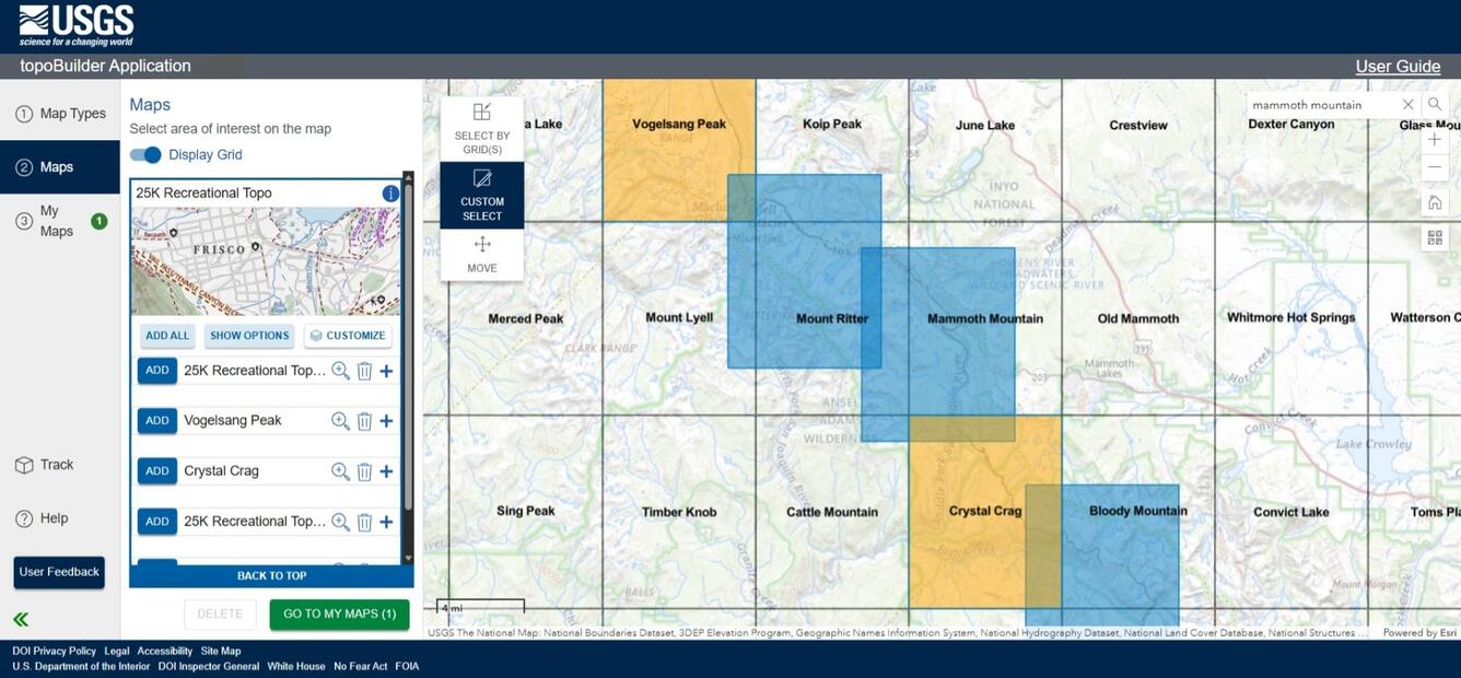 Screenshot of topoBuilder application
