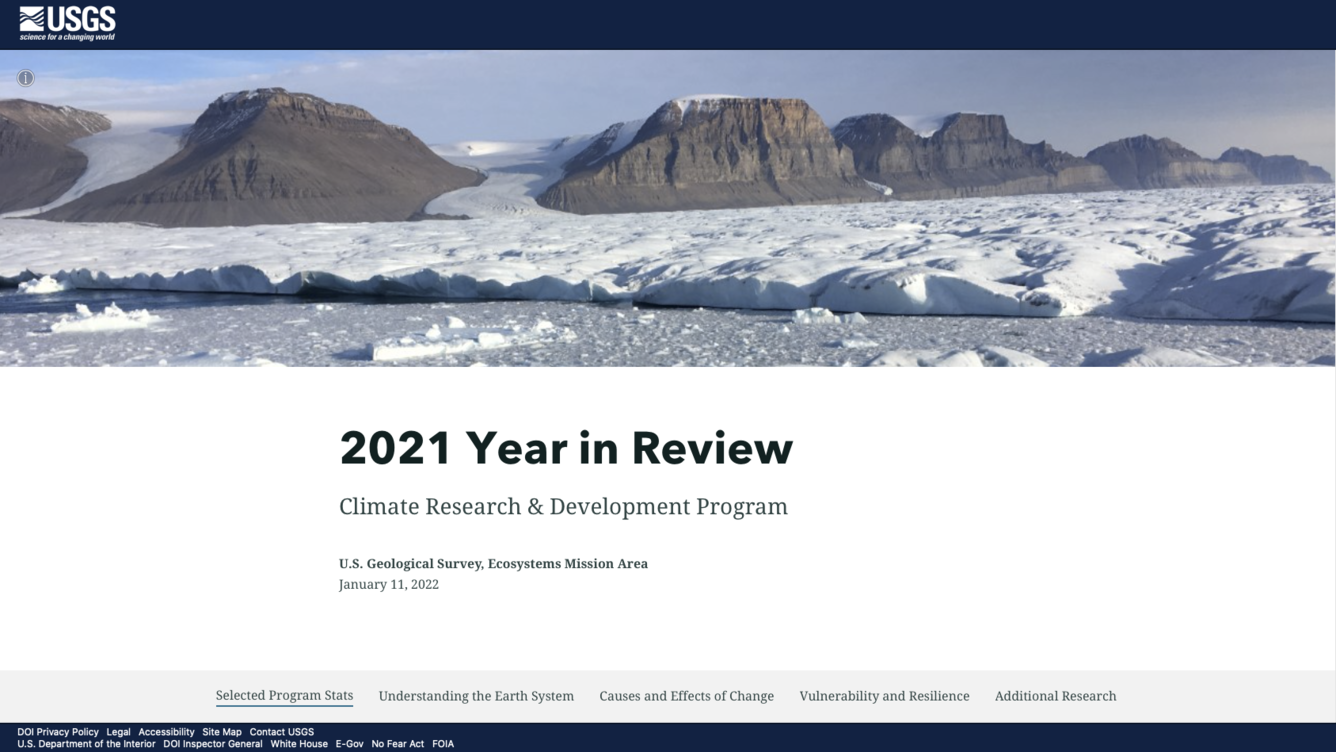 screenshot of 2021 Year in Review geonarrative