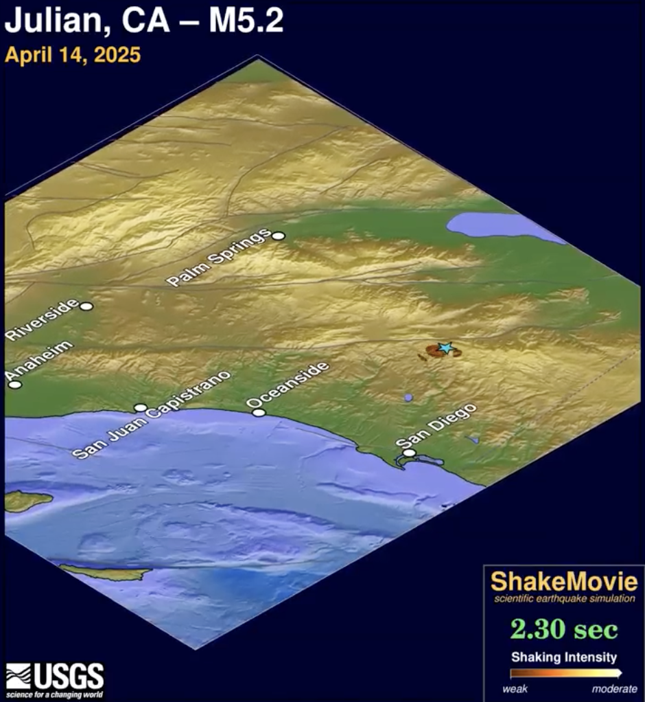 Shake Movie for M5.2 Julian earthquake Thumbnail