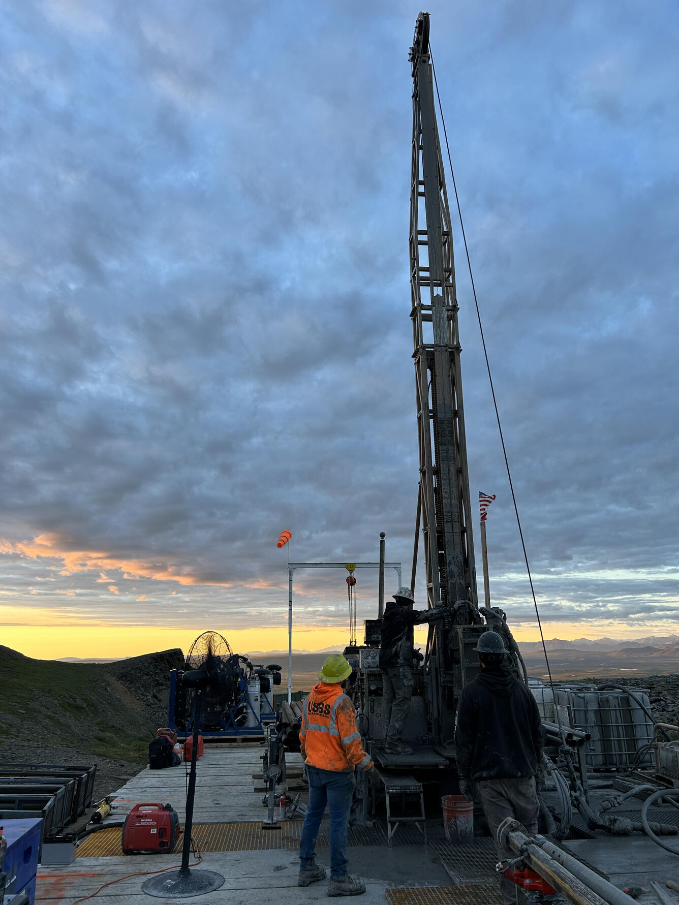 drill rig with USGS personnel