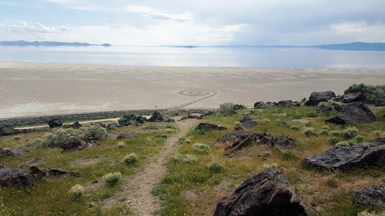 Spiral Jetty located near Rozel Point in Utah  