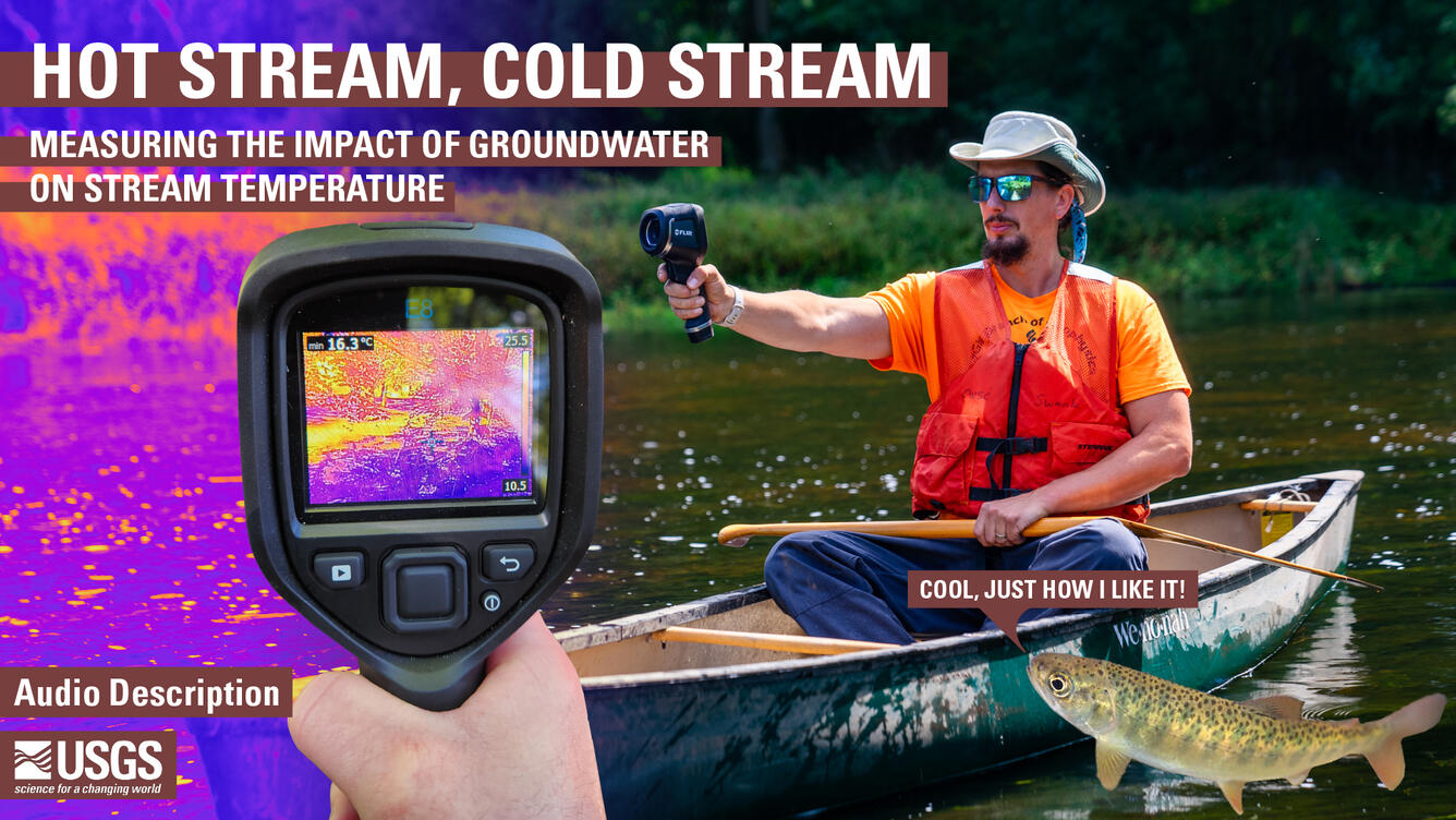 Hot Stream Cold Stream. Measuring the impact of groundwater on stream temperature. Audio Description