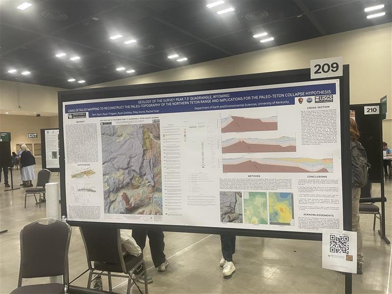 Photograph of a geologic map poster. 