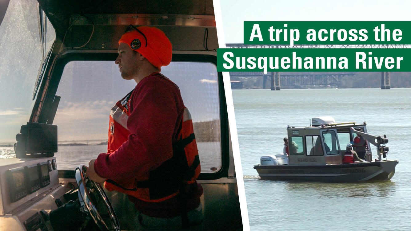 Two-image collage of a trip across the Susquehanna River.