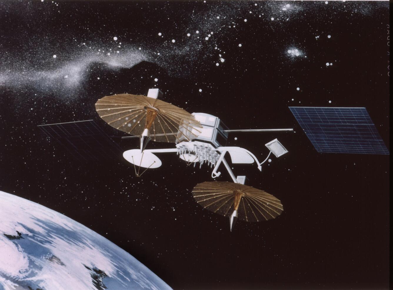 A satellite in orbit
