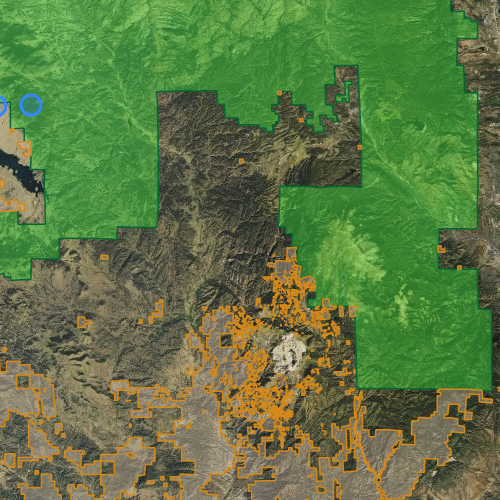 The USA Federal Lands shows areas managed by BLM, USFWS, USFS, and NPS by color