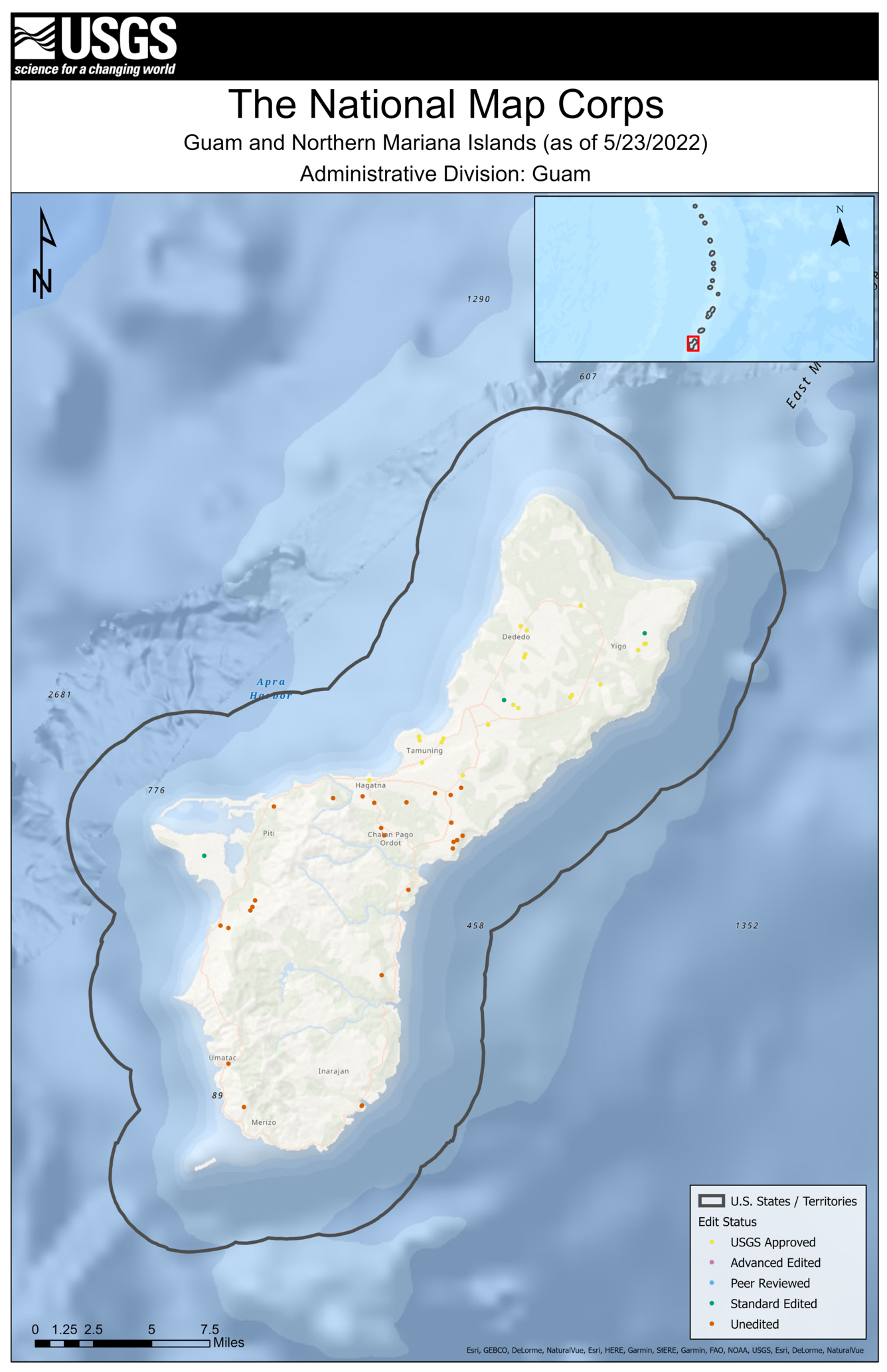 TNMCorps Mapping Challenge: US Pacific Territories – Guam & Northern Mariana Islands (Administrative Division of Guam) as of 