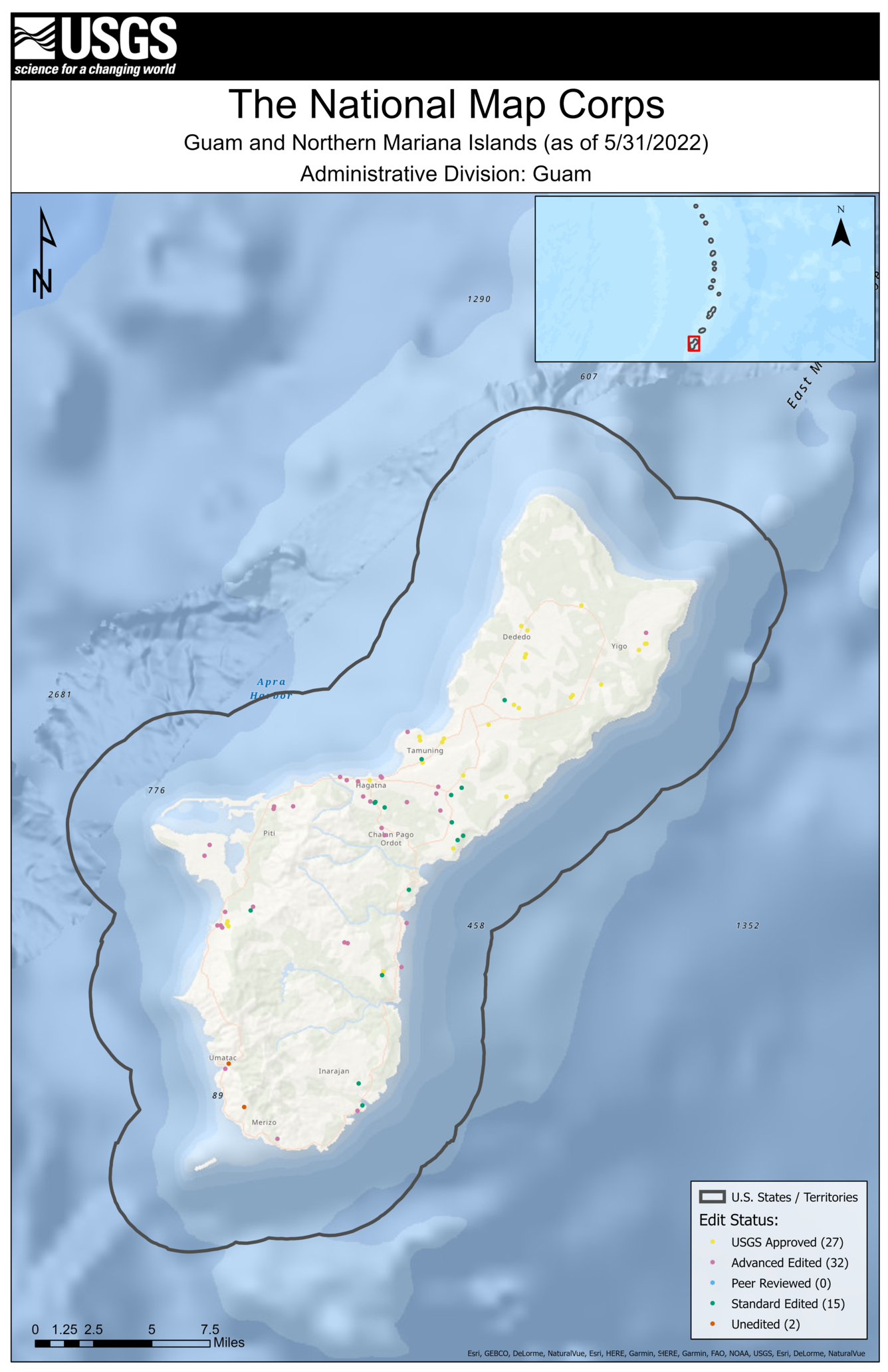 TNMCorps Mapping Challenge: US Pacific Territories – Guam & Northern Mariana Islands (Guam) as of 05/31/2022