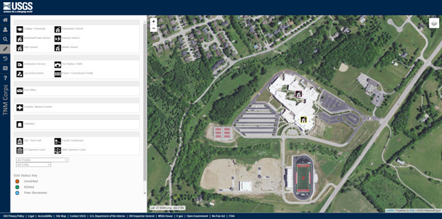 School structure point shown on TNMCorps Editor 