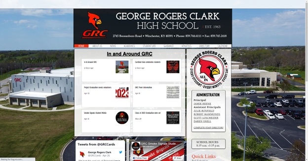 Homepage of George Rogers Clark High School