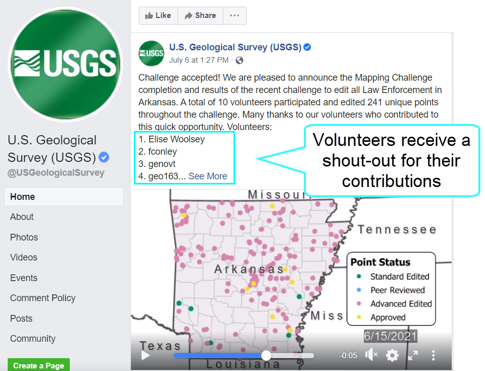 TNMCorps Usernames USGS Facebook