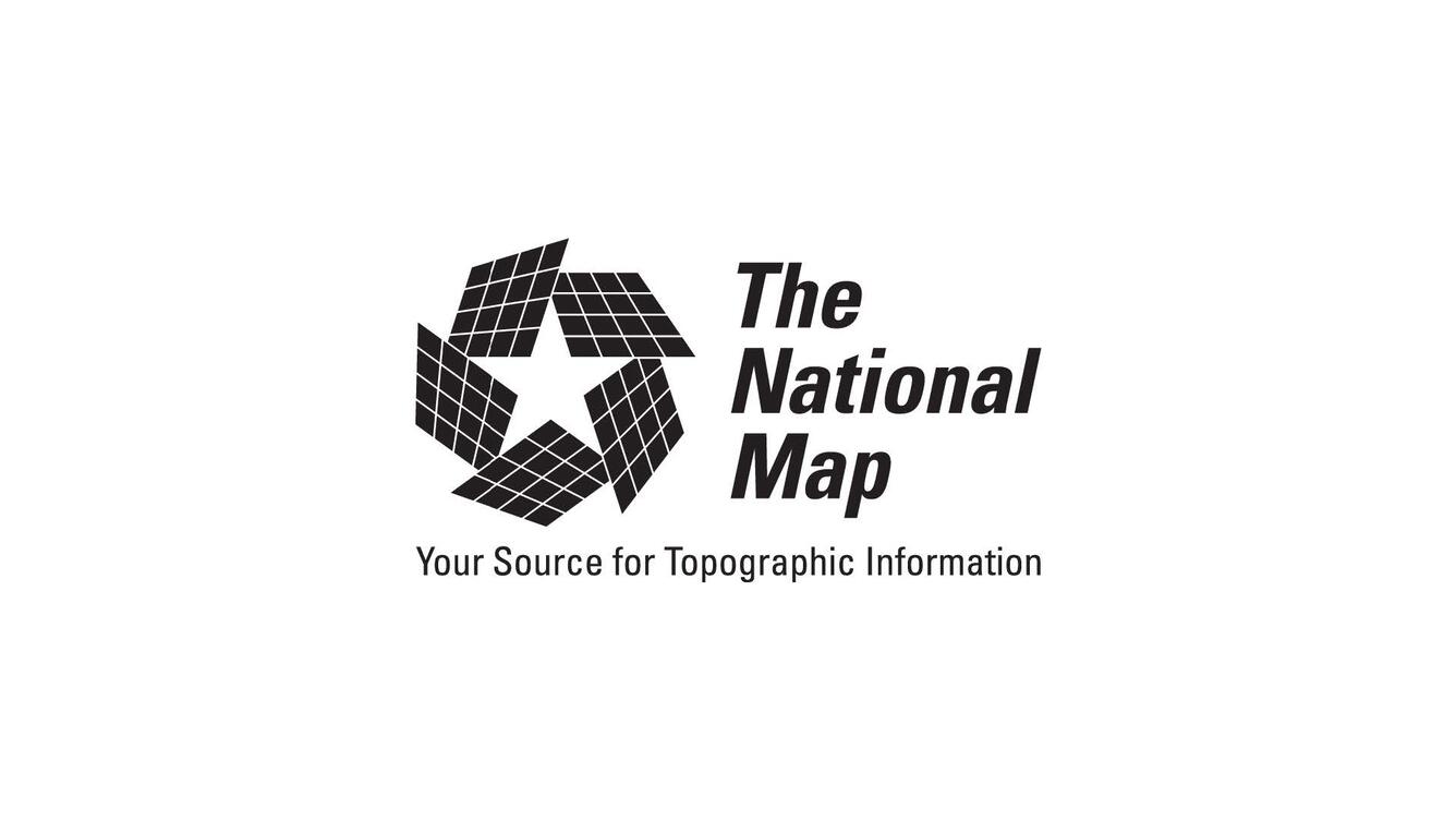 Star symbol with "The National Map to right of symbol".  "Your Source for Topographic Information" text is below the symbol.