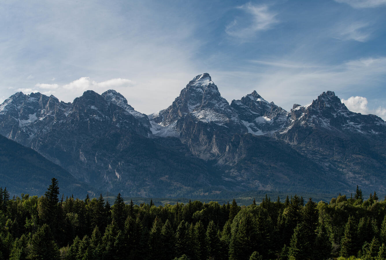 Photo of the Tetons in Grand Teton National Park.