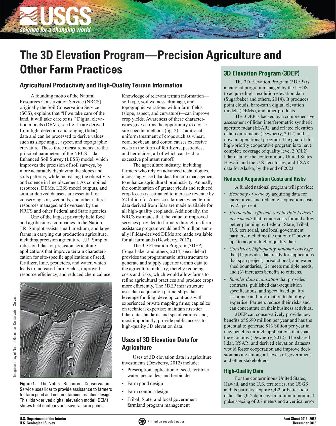 The 3D Elevation Program Precision Agriculture and Other Farm Practices Thumbnail