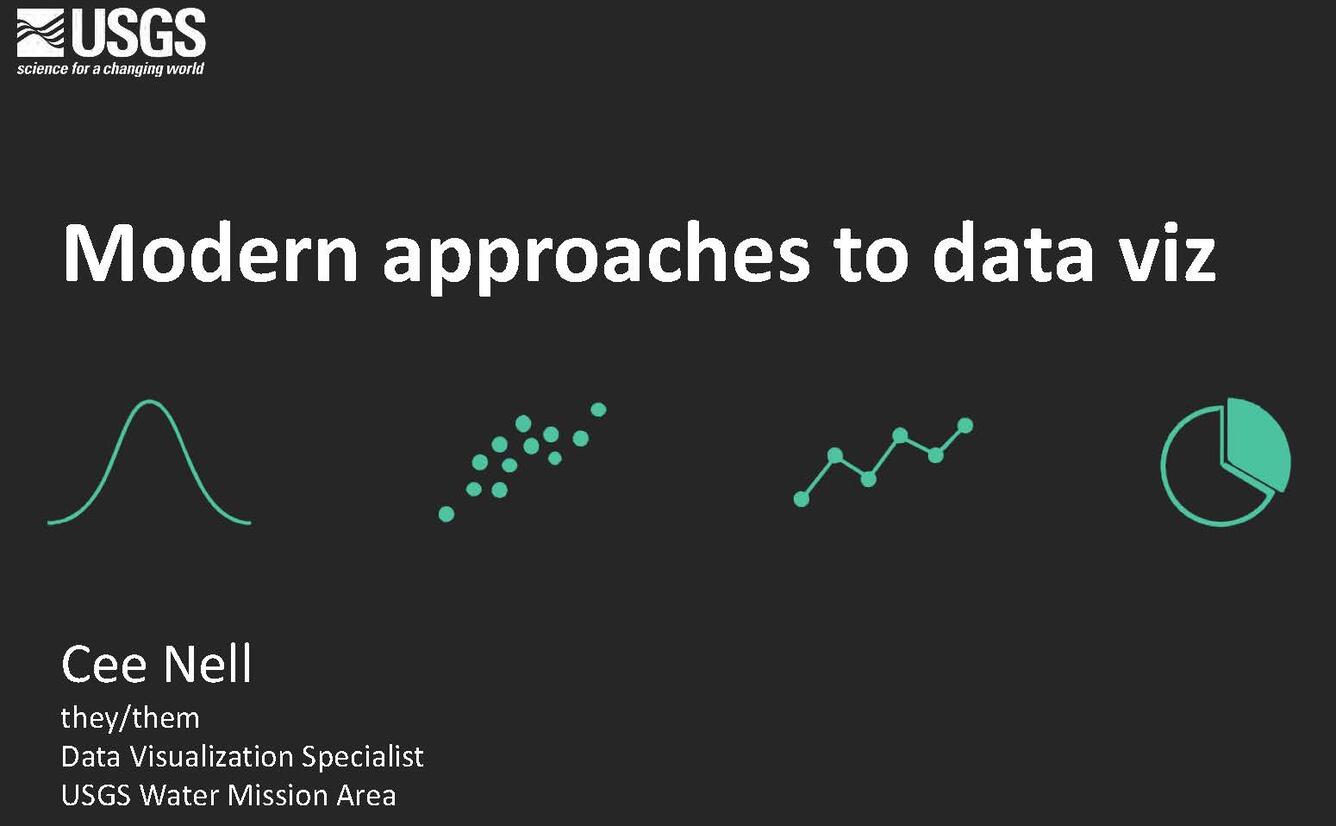 Title slide for Modern approaches to data viz