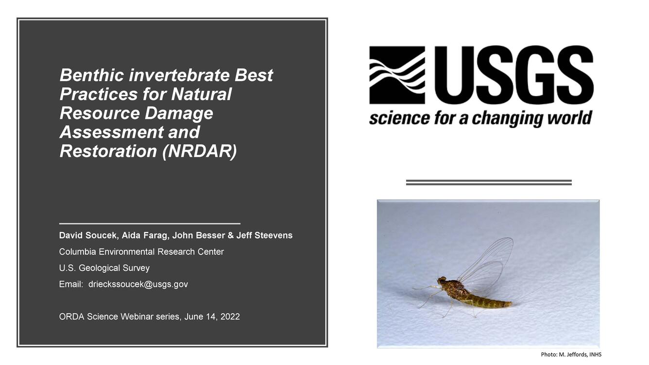 title slide from presentation Benthic Invertebrate Best Practices for Natural Resource Damage Assessment and Restoration