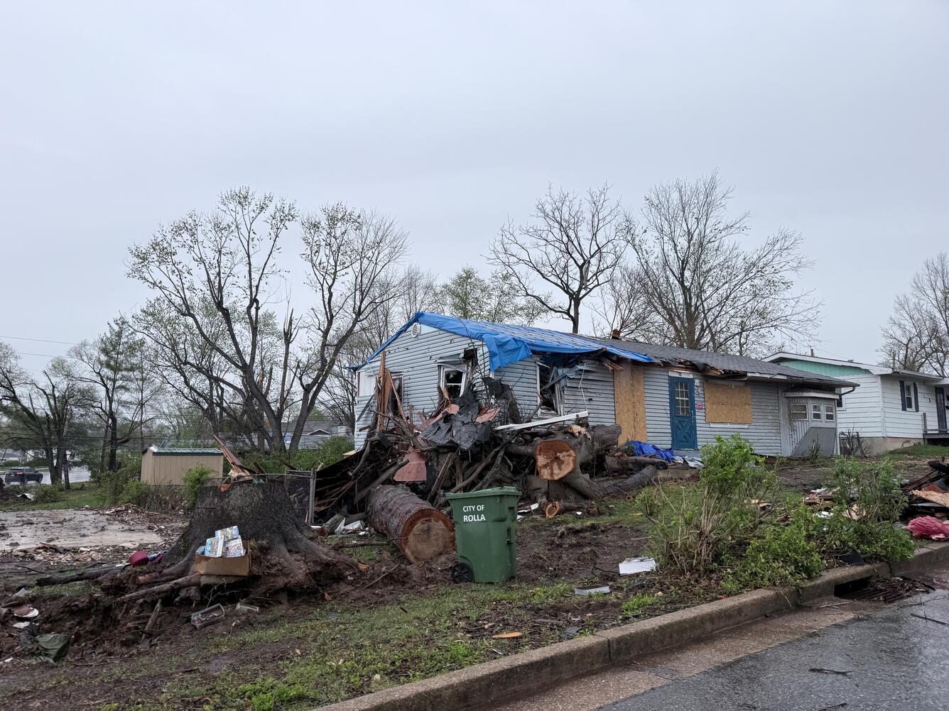 Tornado damage to residential home