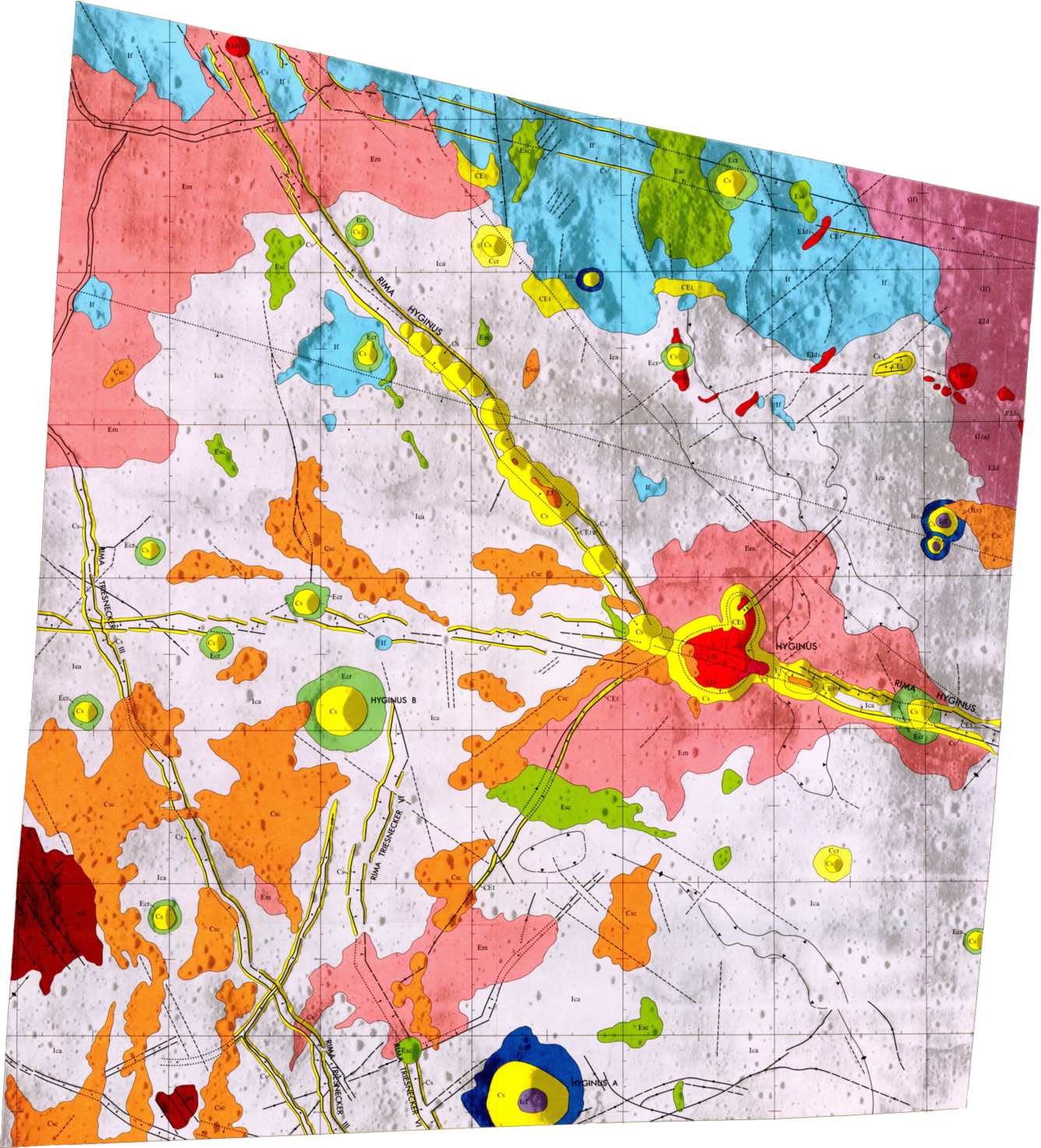 USGS IMAP 945: Geologic map of the Rima Hyginus region of the Moon