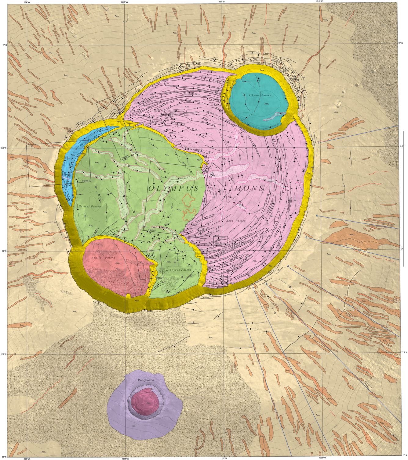 USGS SIM 3470: Geologic Map of Olympus Mons Caldera, Mars