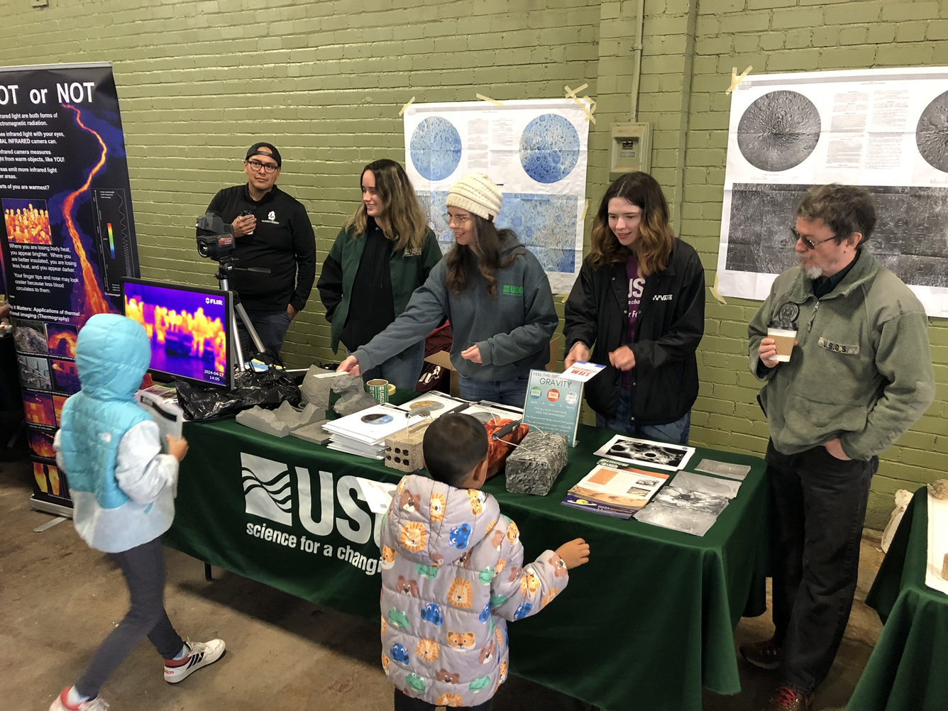 USGS Astrogeology staff table at the Spring 2024 STEM event
