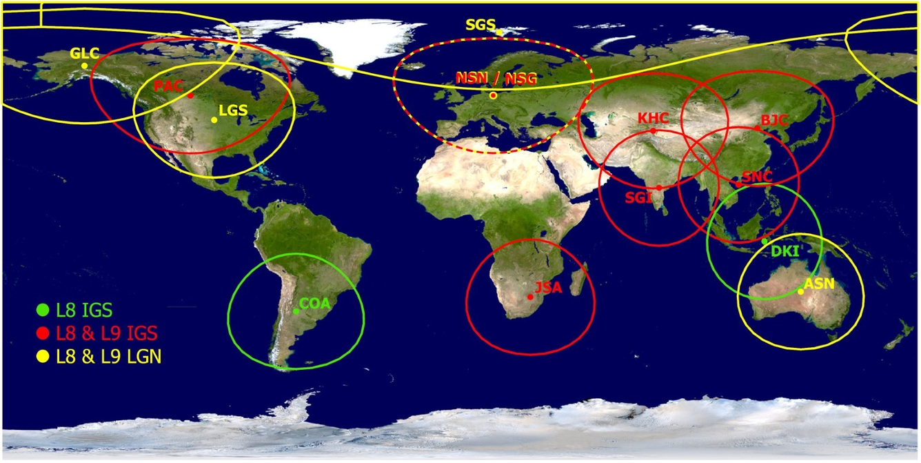 Current Landsat Ground Network (LGN) Stations 2024