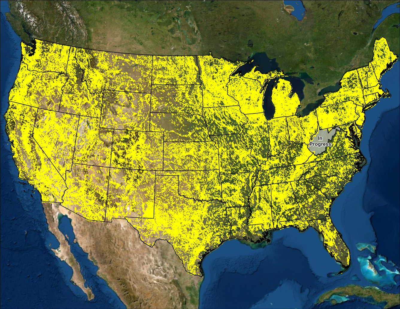 mine symbol map for conterminous US