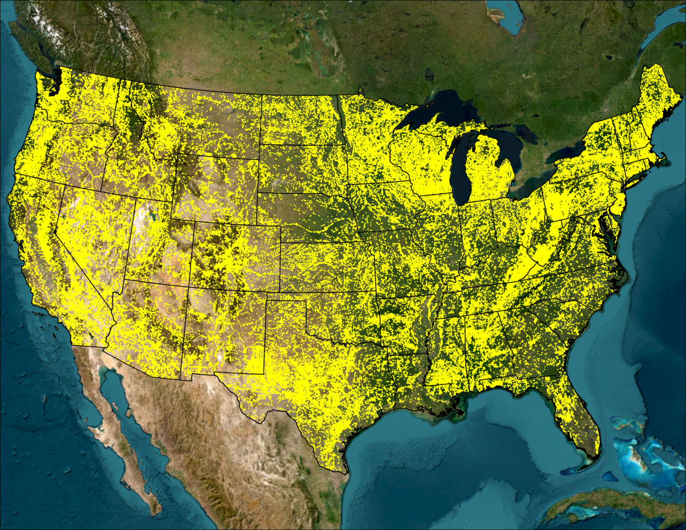 mine symbol map for conterminous US