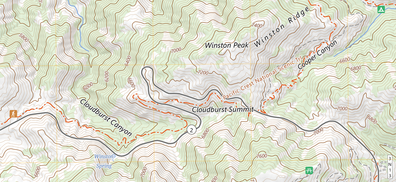 US Topo - CA - Waterman Mountain - TRANS - 2023