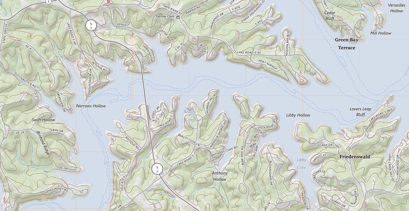 US Topo - MO - Green Bay Terrace - HYDRO - 2023