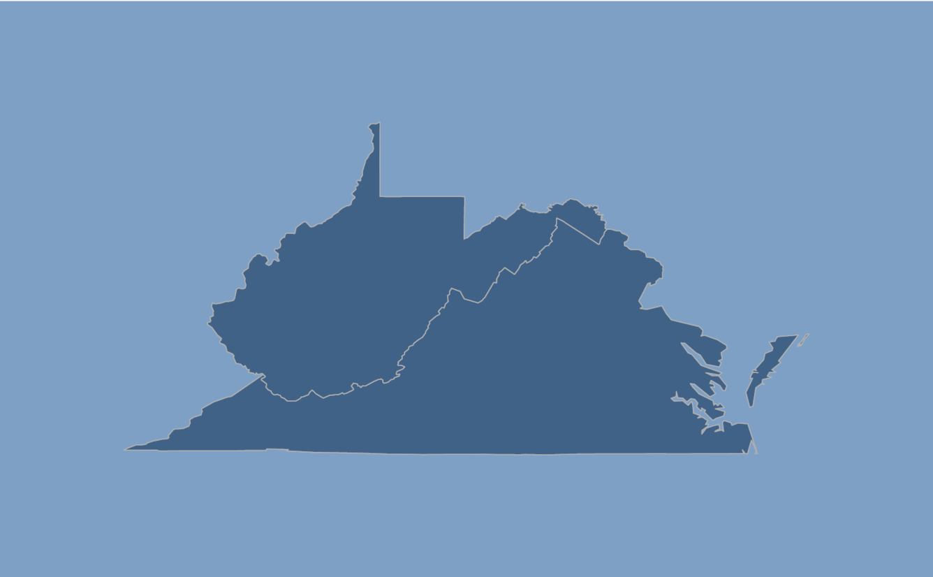 Virginia and West Virginia state boundaries