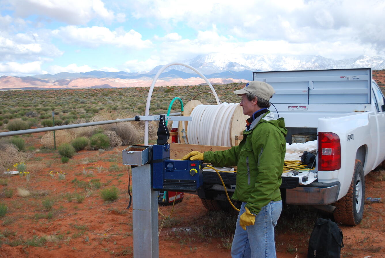 Purging a well in southern Utah.