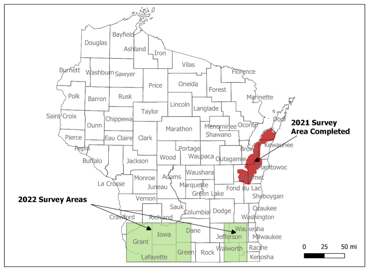 Wisconsin airborne geophysical survey area