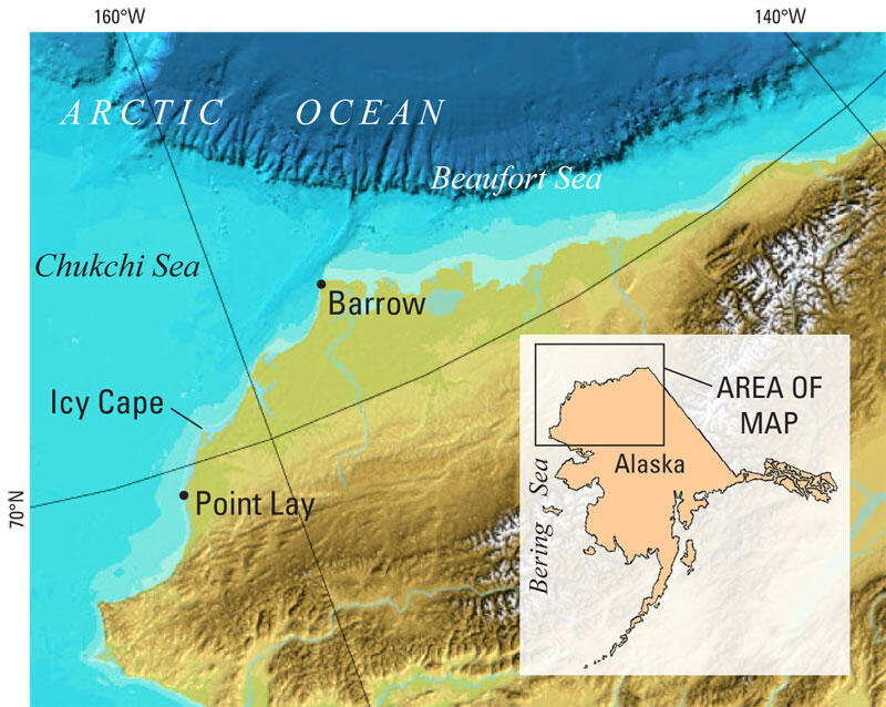 Map of part of the Arctic Ocean.