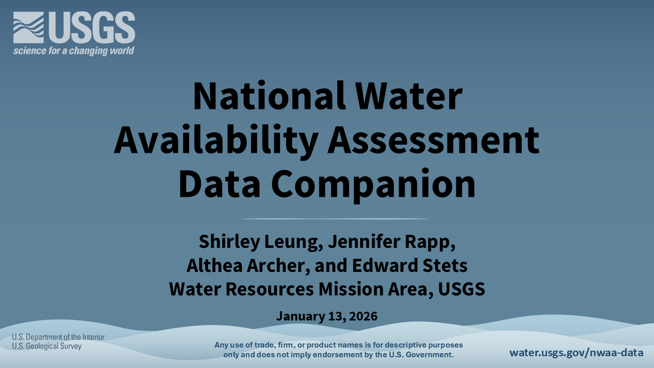 National water availability assessment data companion webinar opening slide