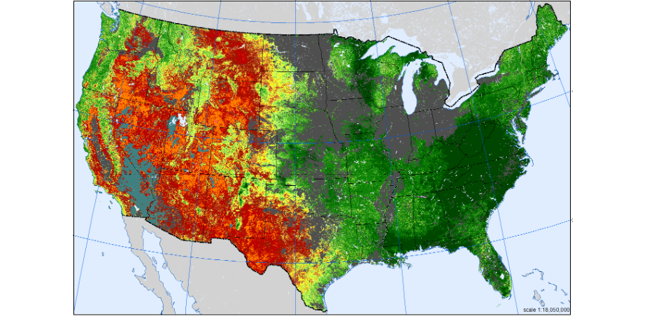 Wildland Fire Potential Index Map WFPI